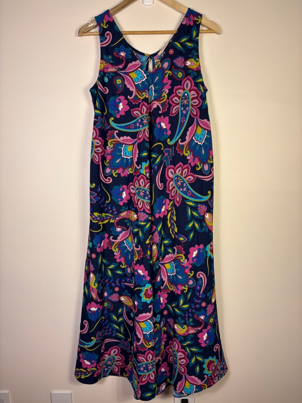 Soft Surroundings Maxi Dress Sleeveless Colorful Paisley Print Pockets Vacation